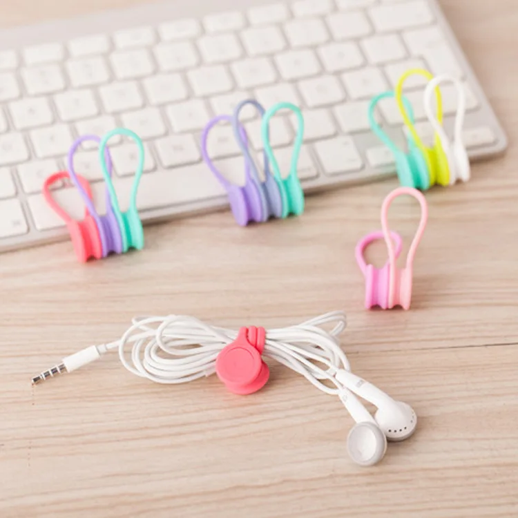 KEFU 9PCS/lot New Magnet coil winder mobile phone headset type bobbin hubs cord holder Cable Wire Organizer | Электроника