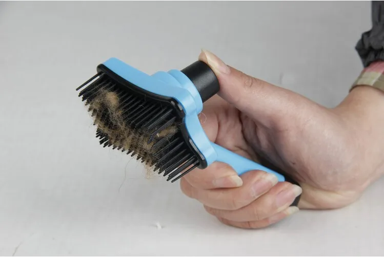Домашних собак волос очистки расчески самоочистки многофункциональный массаж иглы всасывания волос инструменты легко очистить животные волоски