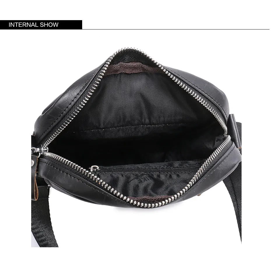 Натуральная кожа известных брендов, мужская сумка, портфель, винтажная сумка на плечо, на молнии, высокое качество, Мужская маленькая черная сумка с клапаном