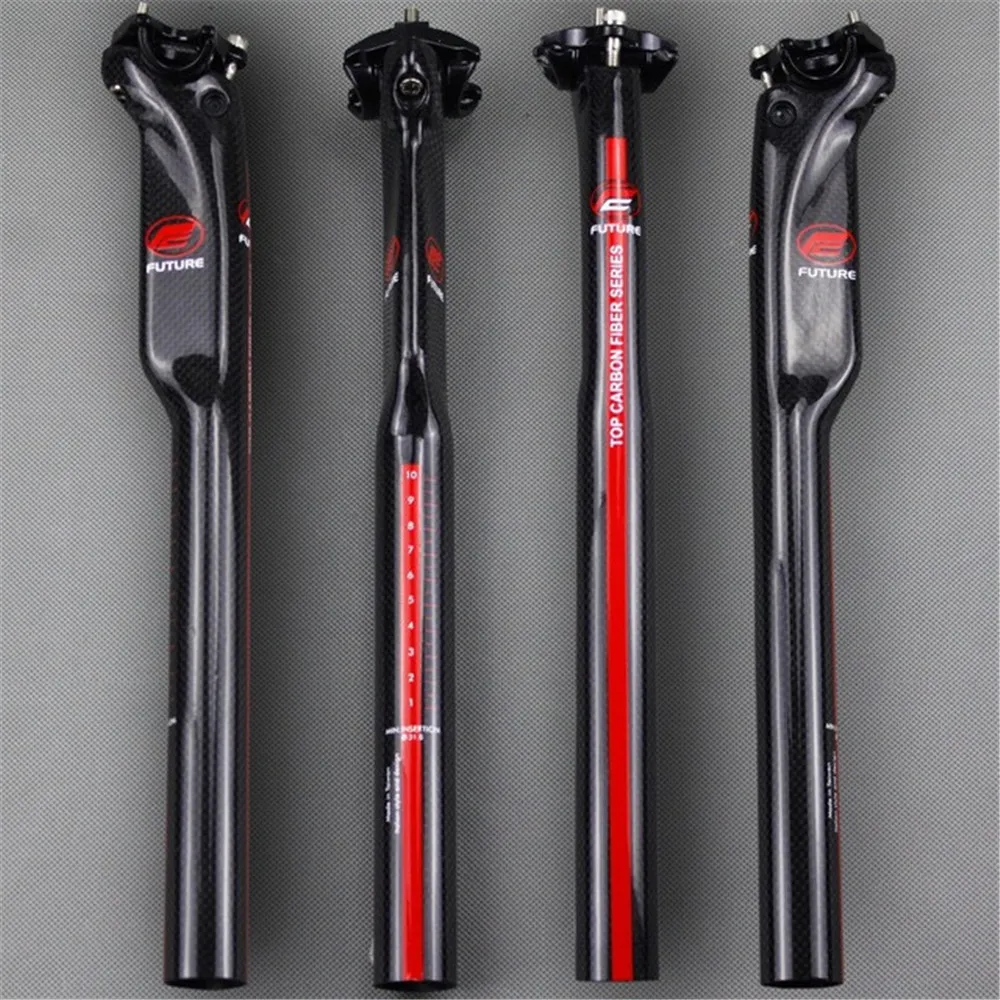 Bike Seatpost Saddle Seat Carbon Fiber Post Tube Matte with Seatpost Clamp UK