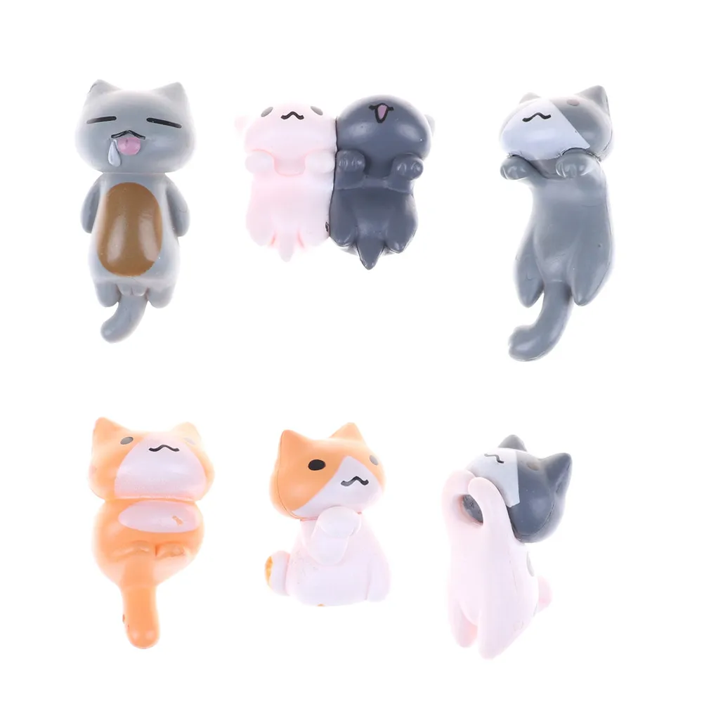 

6 Styles cute Kids kawaii Cheese Cat Action Figures Mini Cat PVC Toys Figures Model Toy Best Decoration For Children