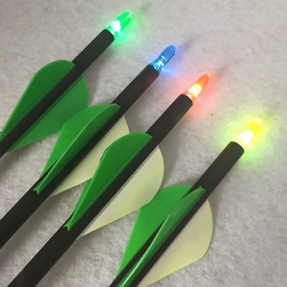 12PCS/SET Super Bright LED Luminous Arrow Nock Tail Outdoor Hunting
