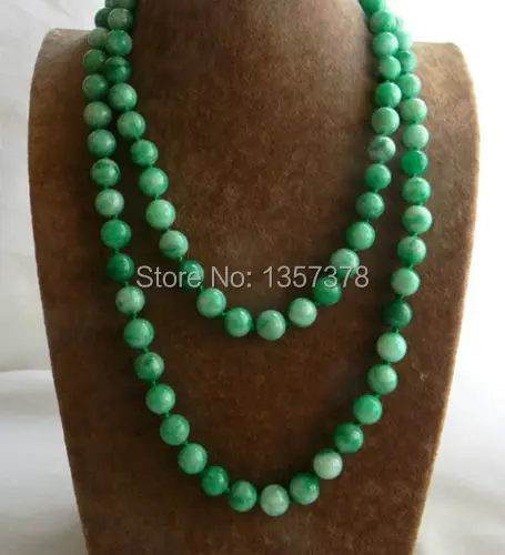 

huij 002868 12MM NATURAL CHINESE GREEN JADE NECKLACE