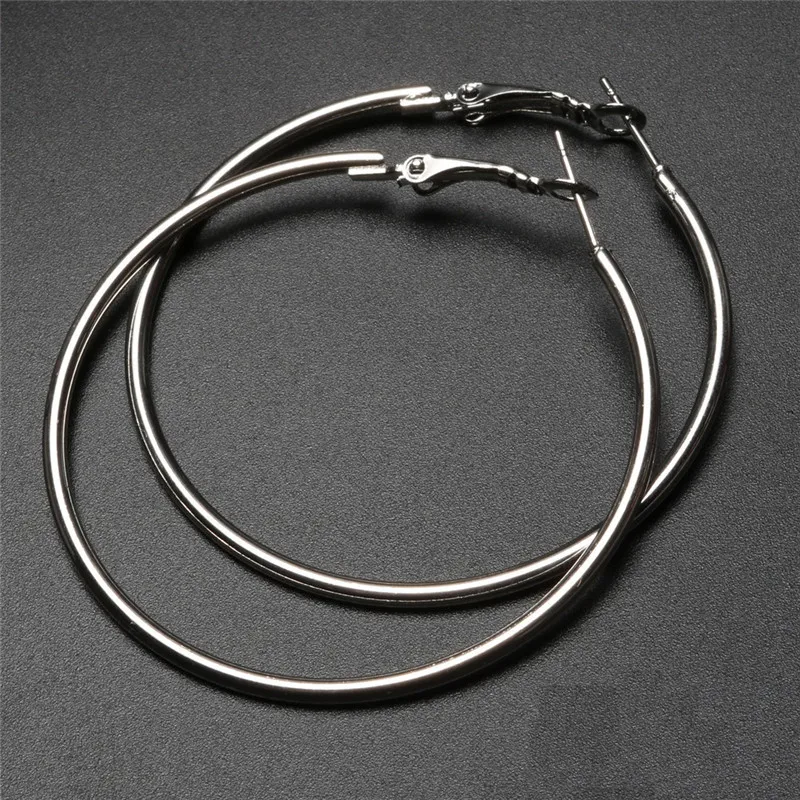 

Earrings For Women 2019 1 Pair New Fashion Lady Thin Round Big Large Dangle Hoop Loop Earrings Boucle D OreilleEarring Female