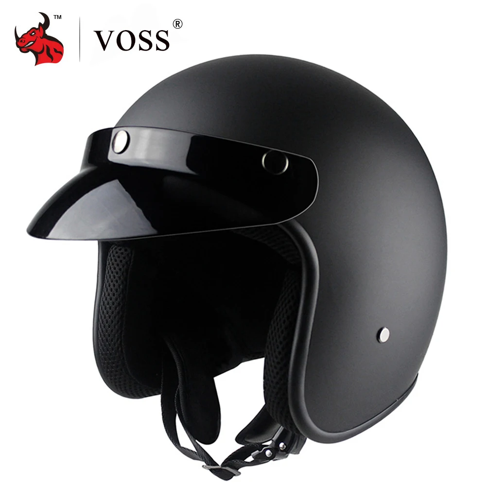 

VOSS Motorcycle Helmet Retro Vintage Cafe Racer Moto Helmet 3/4 Open Face Crash Helmet Casco Casque Old Scooter Helmets
