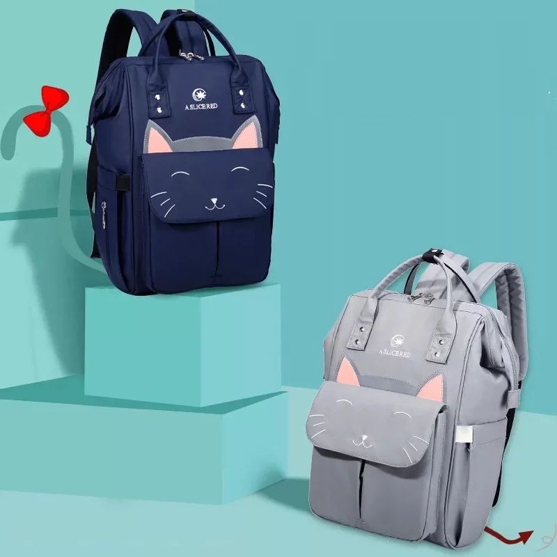 

Five-grade Waterproof Night Reflection Fashion Cat Large Capacity Baby Stroller Diaper Mummy Maternity Bag Backpack Nappy Bags