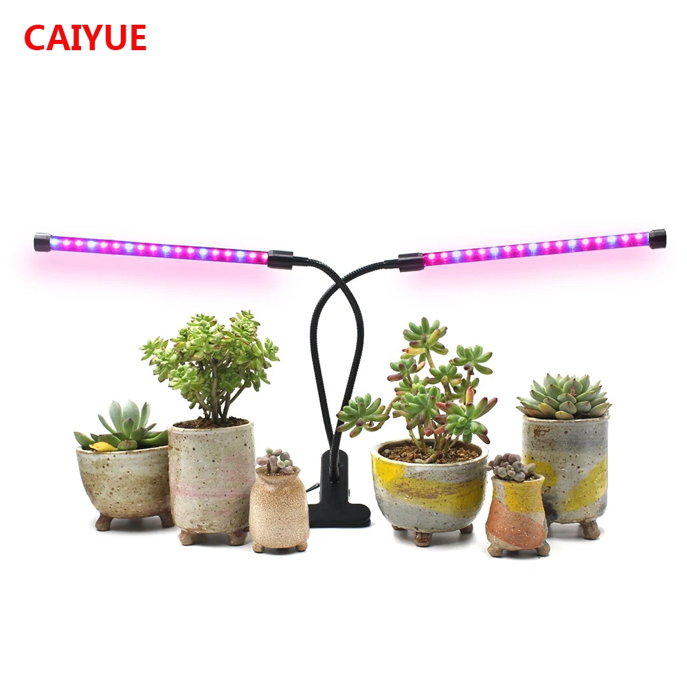 

20W LED Grow Light Dual Head Plant Lamp with Timing Function 360 Degree Rotation Indoor flower seeds Greenhouse Growing Lamp