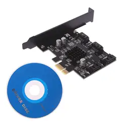 Открытым SMART PCI Express 1x до 4-Порты и разъёмы Sata 3,0 6 г расширения карты контроллера Marvell 88SE9215