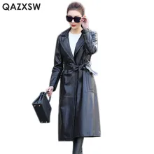 QAZXSW куртка из натуральной кожи новое зимнее пальто Женская куртка из натуральной кожи плюс размер пальто кожаная овчина LH1273
