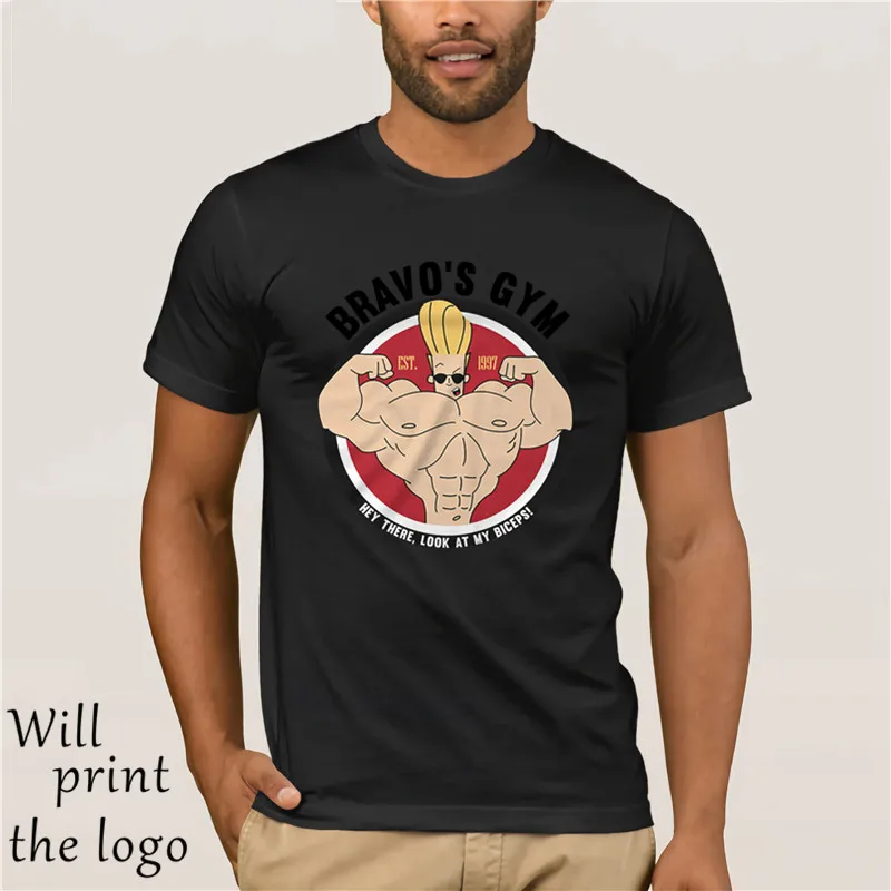 Johnny Bravo's Gym Футболка Привет из игры Look At My бицепс Спорт с символикой мультфильмов