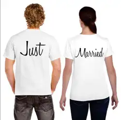 BKLD парная одежда лето 2018 новая футболка с надписью JUST MARRIED печатная Мужская Женская футболка для влюбленных с коротким рукавом парная