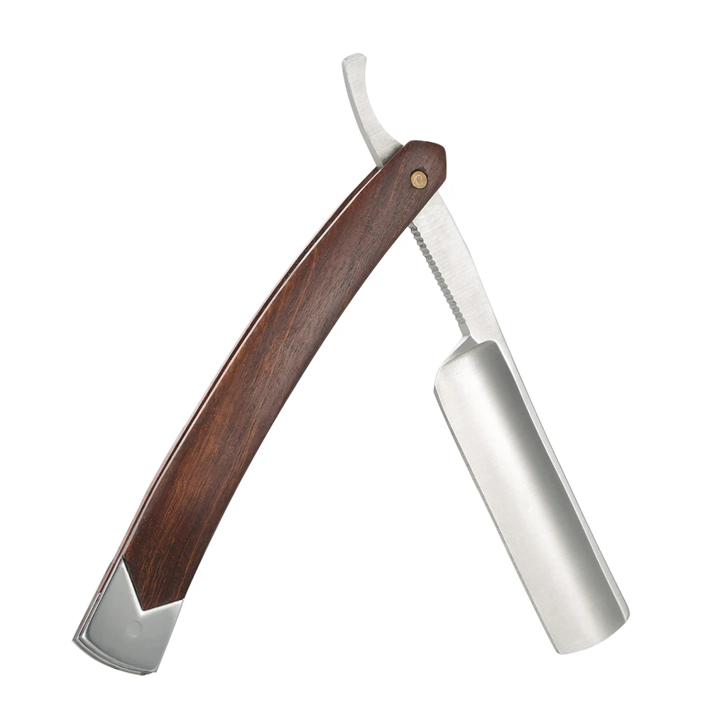 Straight Razor Well polished Wood Handle Men's Folding Shaving Cut Throat Shaving Razor Barber