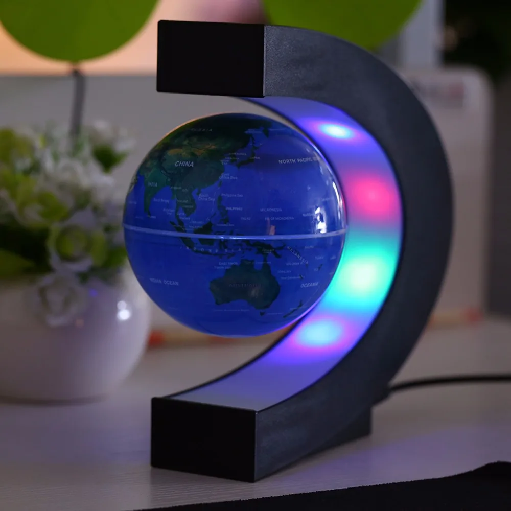 Lumiere De Carte Du Monde Led En Forme De C Globe Flottant A Levitation Magnetique Pour Decoration De Bureau De Roman D Anniversaire De Maison Aliexpress