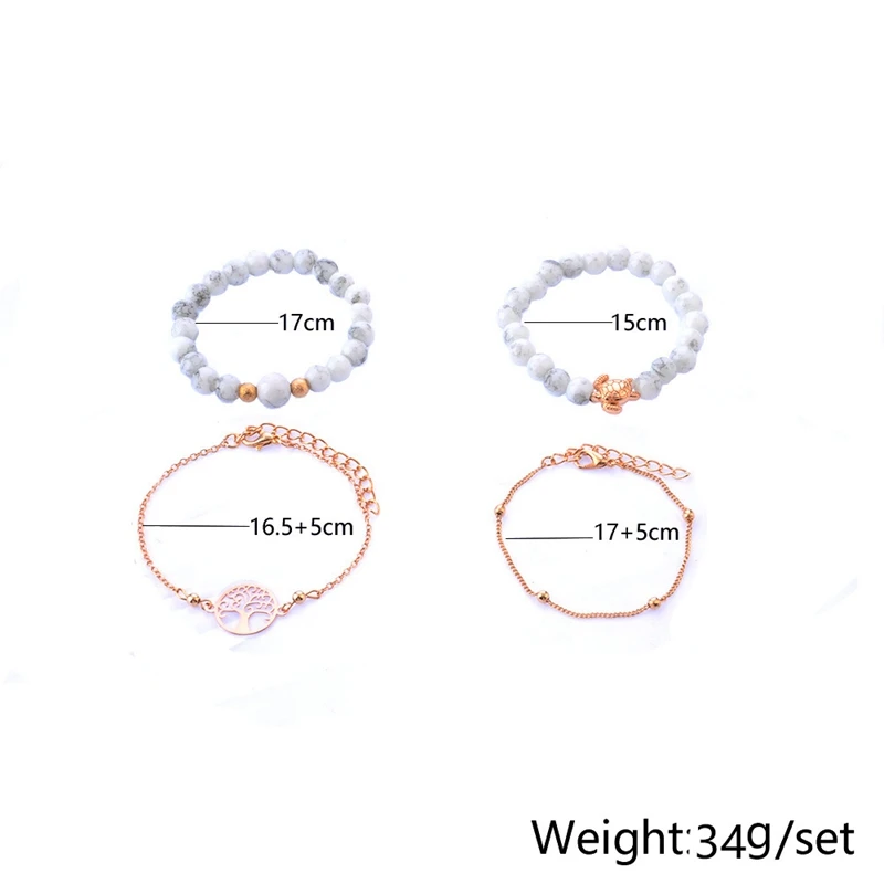 4 шт./компл. богемные ручной работы Плетение черепаха жизни treel браслет наборы для женщин веревка ювелирный браслет из цепочек Рождественский подарок