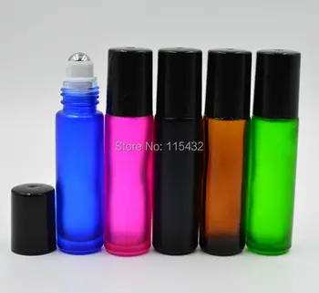 

200pcs 10ml 1/3oz THICK ROLL ON GLASS BOTTLE Fragrances ESSENTIAL OIL bottle Roller Ball Blue/Green/Pink/Black/Amber/Clear