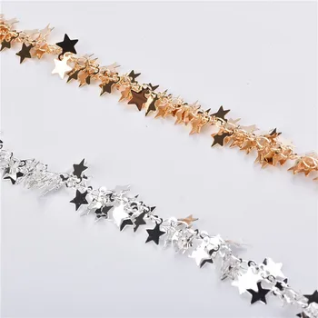 

XiYu/Star Chains Metal Tassels Earrings Wire Bracelet Necklace Jewelry Gold Plated Set DIY Jewelry Making Material
