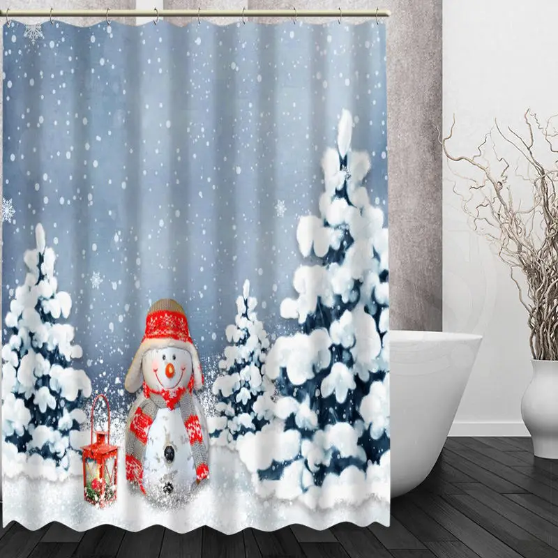 Christmas Shower Curtain Source Top 40 Beautiful Designs Of Christmas Bathroom Curtains