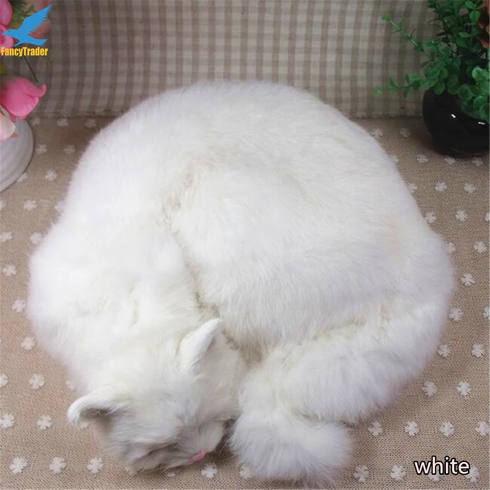 Top Quality Lifelike Emulational Cat Plush Toy Gift for Decoration 3 Colors (8)