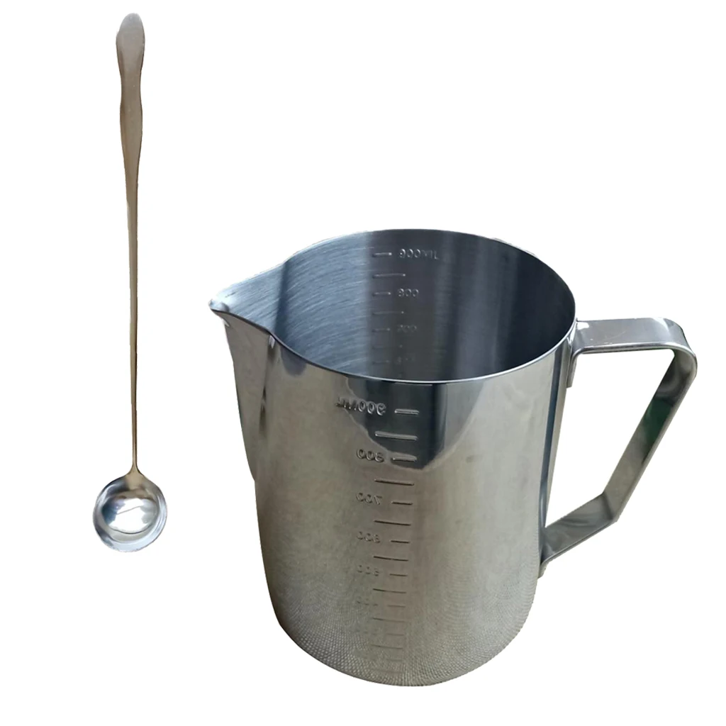 

Stainless Steel 900ml Candle Making Pot Wax Melting Pitcher & 250mm Long Handle Candle Wax Mixing Stirring Spoon DIY Candle Soap