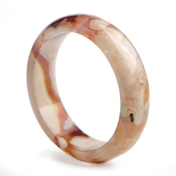 

Inner Diameter 60mm Genuine Natural Cherry Agate Gemstone Round Crystal Bangles For Women Lady Female