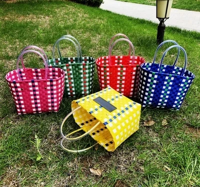 

basket hand woven basket ins net red bag tote shopping basket shopping basket