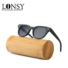LONSY ручной работы бамбуковые женские солнцезащитные очки поляриодные бредовые дизайнерские ретро зеркальные солнцезащитные очки для женщин женские солнцезащитные очки LS1044