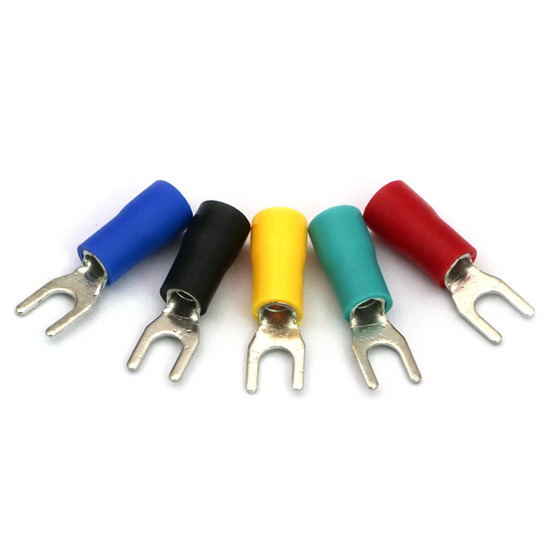 

Cold press terminal SV3.5-4 fork type U Y type insulation insert plug spring connector 0.7 thick (20)