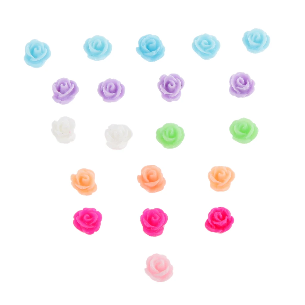 20PCS Multicolor Mini Resin Flower Micro Landscape Decoration