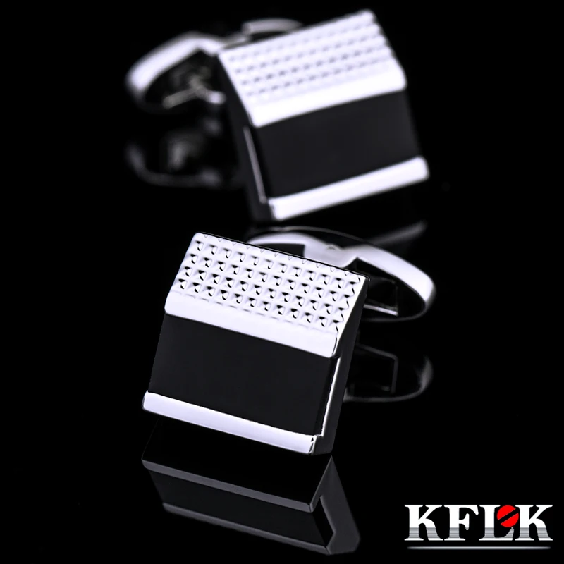 

KFLK Jewelry French Shirt Fashion Black Cufflinks for Mens Brand Cuff links Buttons High Quality Free Shipping 2017 New Arrival