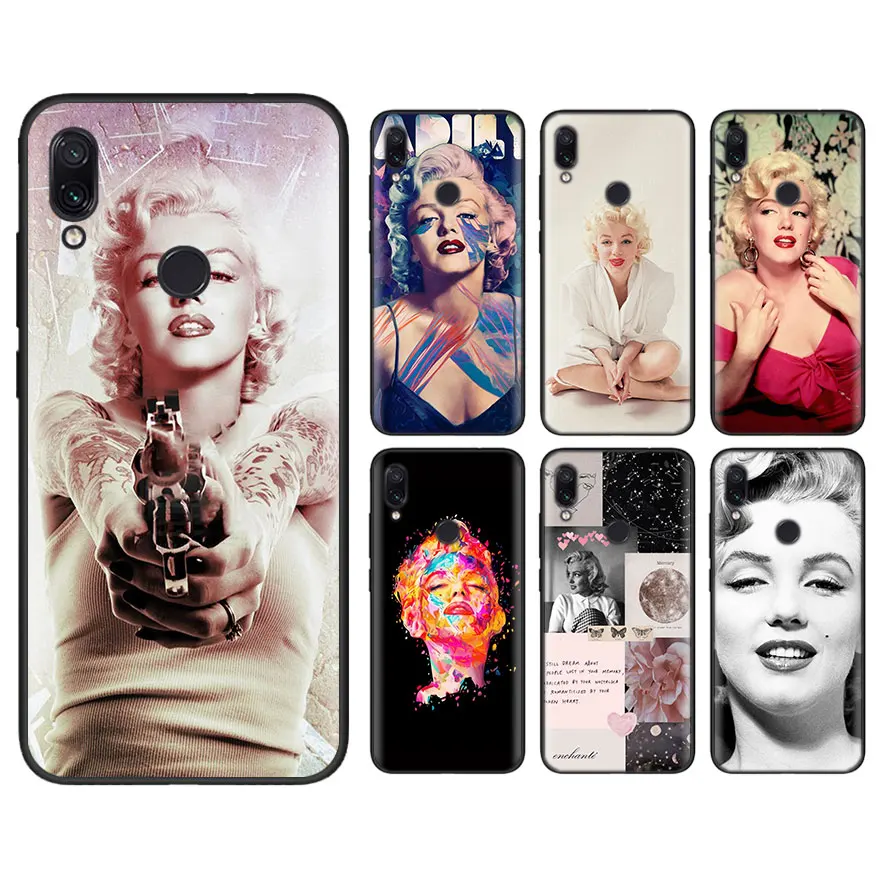 

Black Soft Case for Xiaomi Redmi Note 5 Pro 6 7 Pro 5 6 6A marylin monroe Case for Mi 9 8Lite Mix 3 Play A2 Lite
