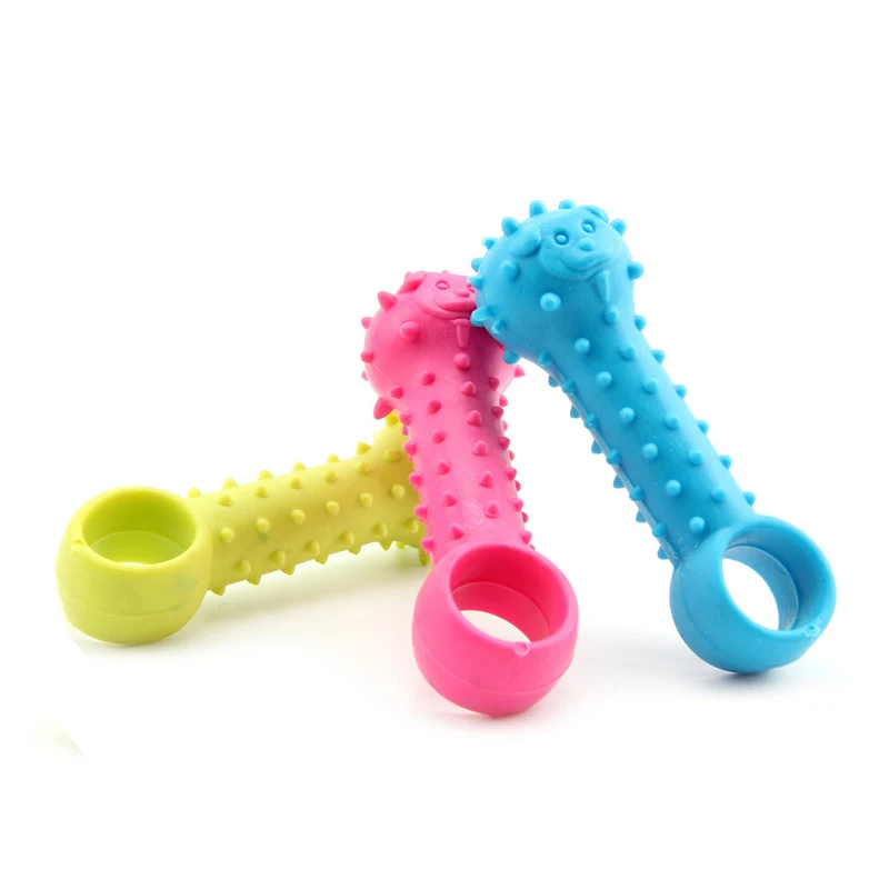 3pcs Rubber Dog Toy Squeakers Pet Ringing Barbell Pet Dog Toys Squeak