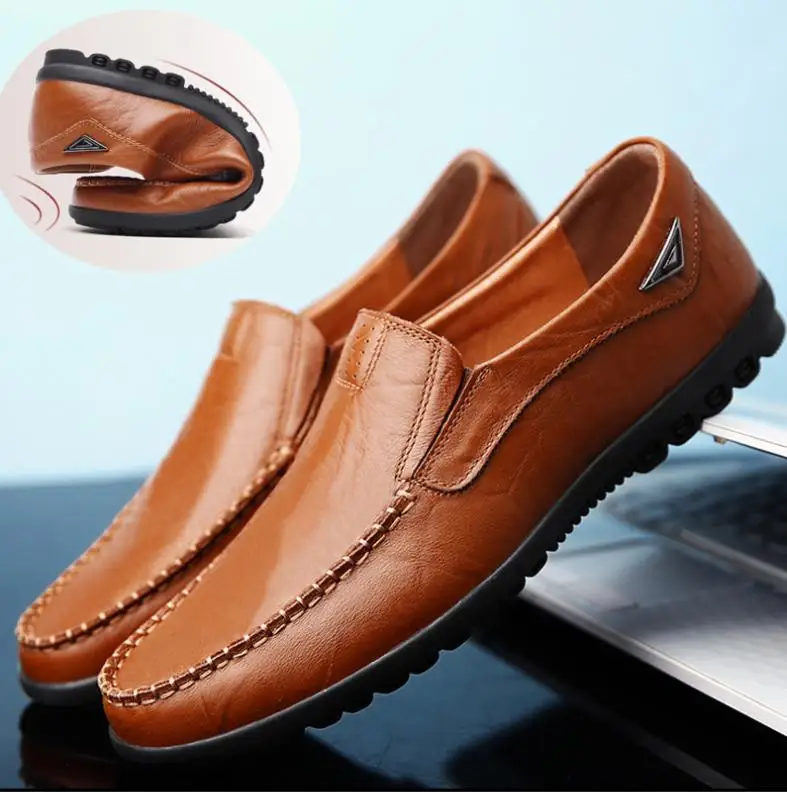 

2018 new fashion British business bean shoes leather shoes with soft soles breathable shoes for men's leisure and driving shoes