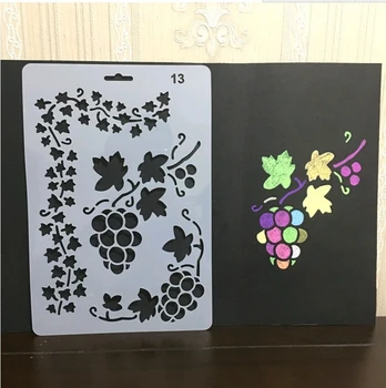 

ENO Greeting Grape Vine Stencil Plastic Drawing Stencil Sheet Kids Craft Scrapbooking