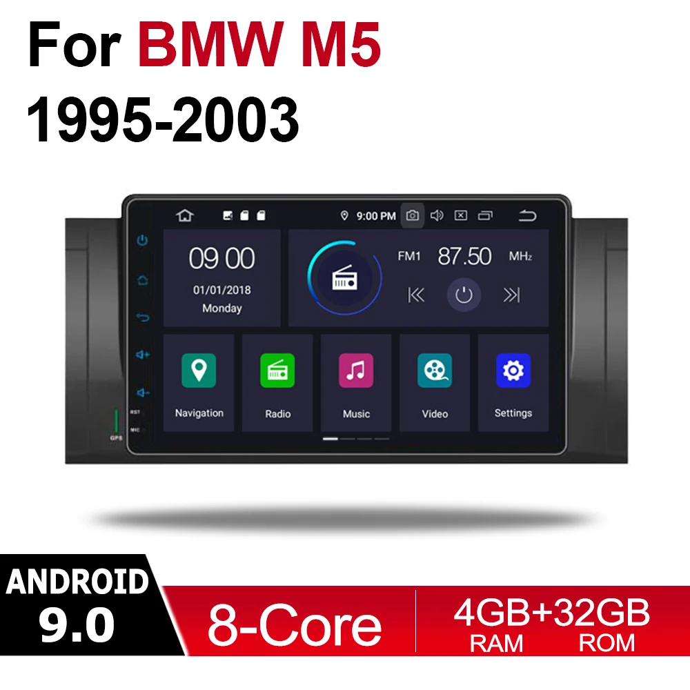 

2 din Android 9.0 Octa Core 4GB RAM Car DVD for BMW M5 1995~2003 GPS Radio BT WIFI Navi MAP Multimedia player system HD screen