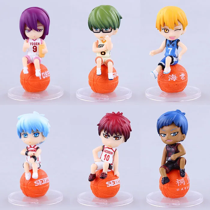 6 قطعة/الوحدة Kuroko كرة السلة Kuroko لا سلة PVC الشكل فضفاض مجموعة لعبة الكرتون & أنيمي الفيلم الجلوس في كرة السلة