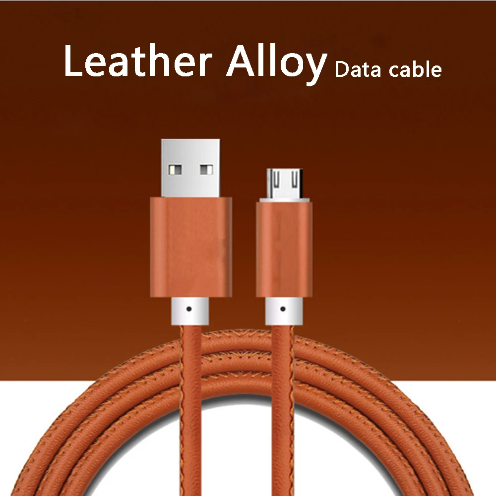 

100pcs 1 M Leather alloy Micro USB Cable USB Cable for Andriod device for iPh 7 6s Fast Charge & Sync Data cable 2.0A