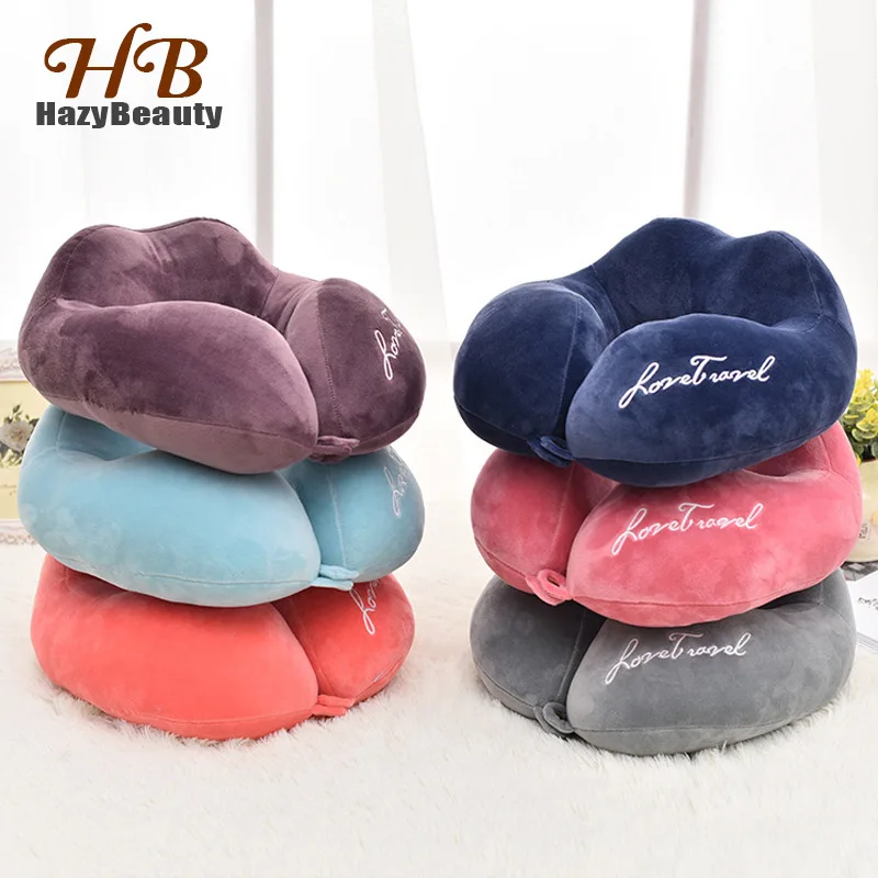 

Comfortable Pillows U-Shape Travel Pillow for Airplane Neck Support Pillow Travel Accessories Filling Cotton Office Nap Headrest