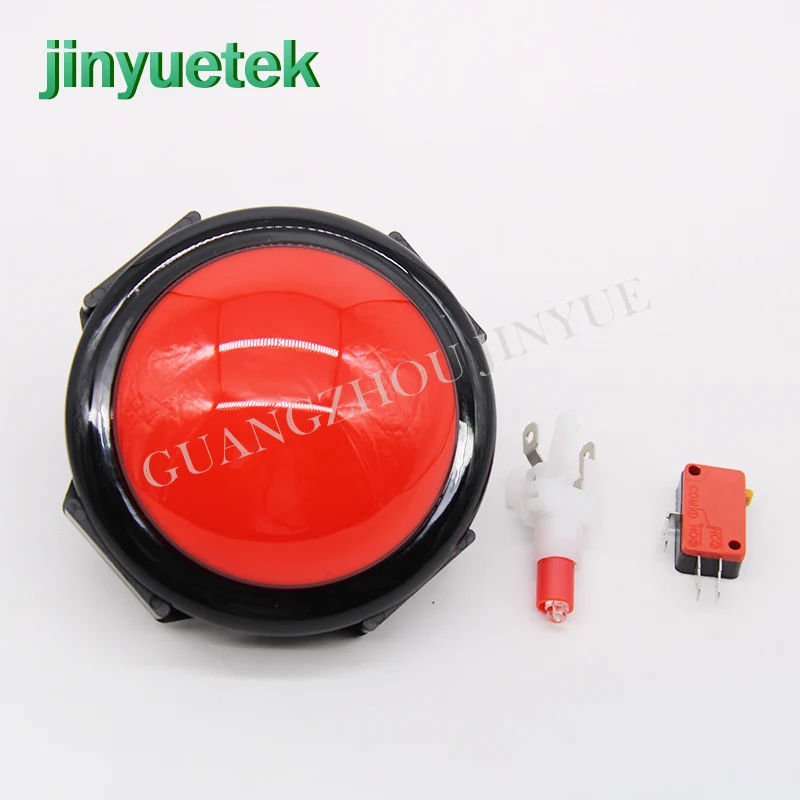 

100mm arcad button kit 12v led red push button switch big round Multicolor for video game sanwa chrome