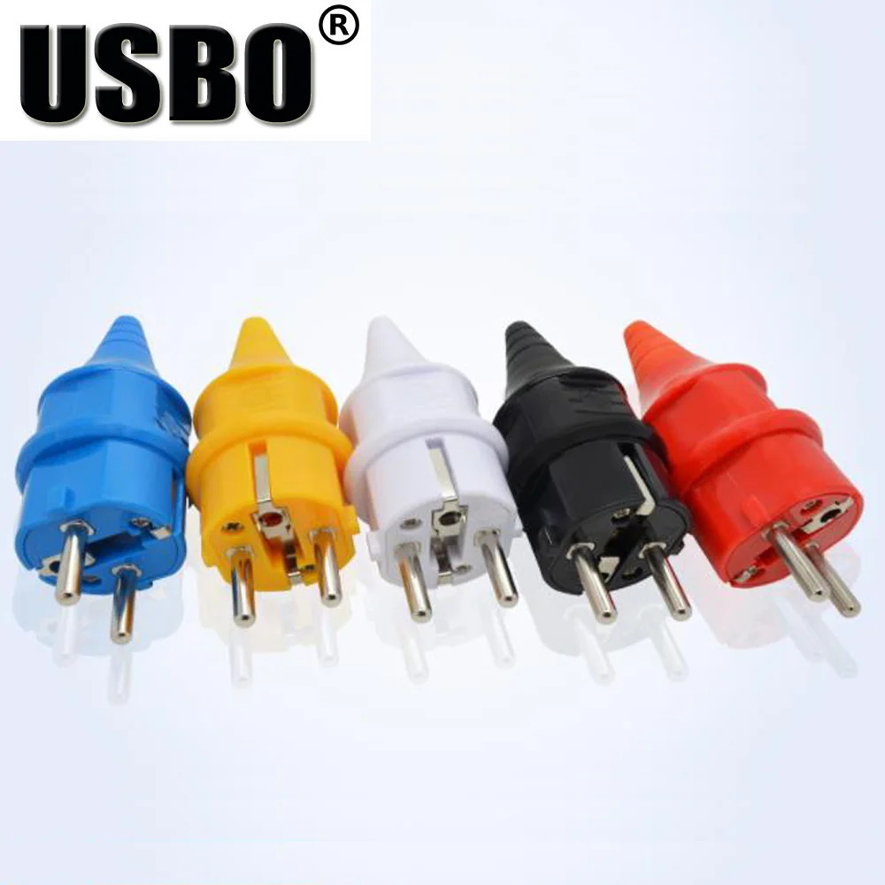 Black blue 16A 250V grounding removable AC Power adaptor converter EU