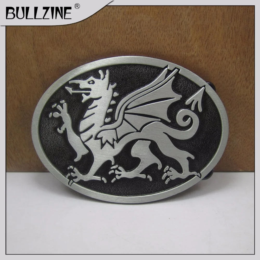 Bullzine Пряжка для пояса дракон с черным покрытием отделка FP-03526 подходит для 4 см ширина пояса