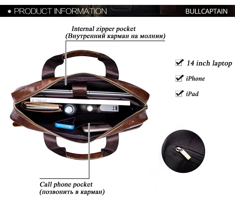BULLCAPTAIN модный мужской деловой портфель из воловьей кожи/винтажная мужская сумка-мессенджер из натуральной кожи/Повседневная деловая сумка