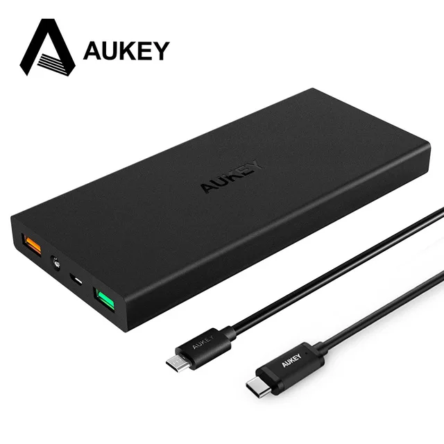 bilder für AUKEY Power 16000 mAh Quick Charge 2,0 Dual USB Ladegerät Power Bank Mit Micro/Typ C Kabel Tragbare Lade für iPhone XaoMi bilder für AUKEY Power 16000 mAh Quick Charge 2,0 Dual USB Ladegerät Power Bank Mit Micro/Typ C Kabel Tragbare Lade für iPhone XaoMi