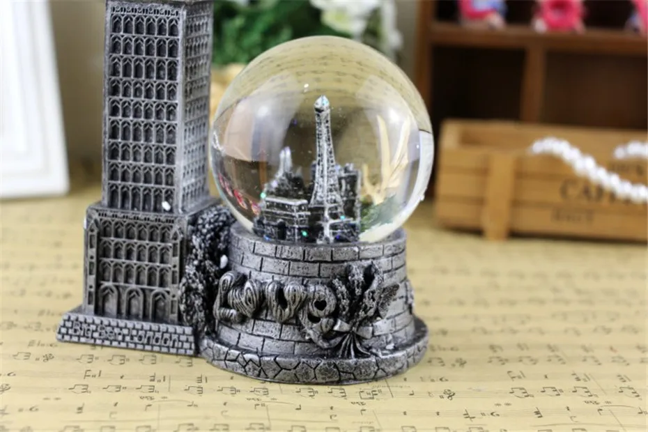 Europe Big Ben Model Lighting Crystal Ball Resin Home Decoration Birthday Christmas Children Wedding Living Room Luxury Gift (7)