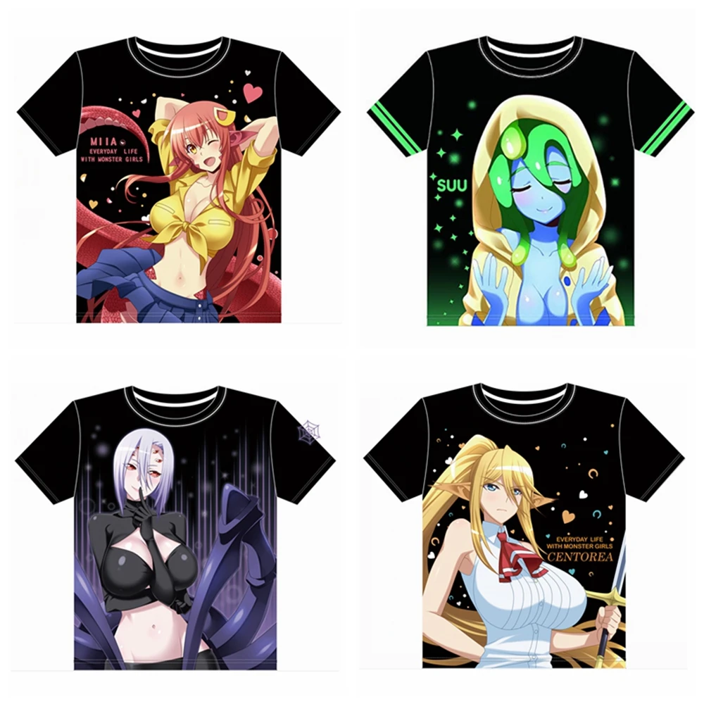 

Anime JK Monster Musume No Iru Nichijou Cosplay Shirt T-Shirt Suu Miia Centorea Cerea Rachnera Tops Tee Women Men tshirt t shirt