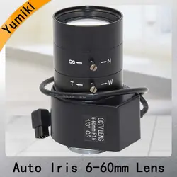 Yumiki 1.3MP 1/3 "6-60 мм F1.6 CS Mount постоянного тока с автоматической диафрагмой Варифокальный ИК Объективы для видеонаблюдения для фургон Камера за