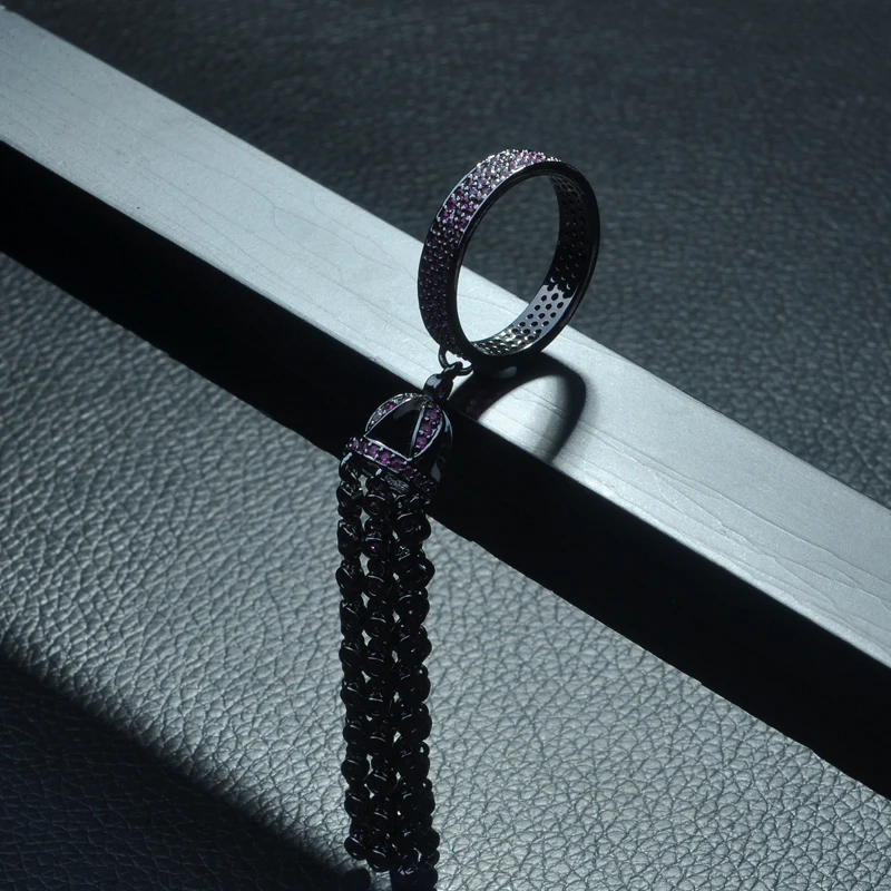 HIBRIDE Luxury Famous Tassel Rings for Women Inlay AAA Cubic Zirconia Rings Fashion Jewelry Party Accessories Femmel R-265 - Image 6
