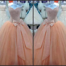 Блестящие Бальные платья с милым бантом из органзы длиной до пола платья для 15 лет размера плюс вечерние платья