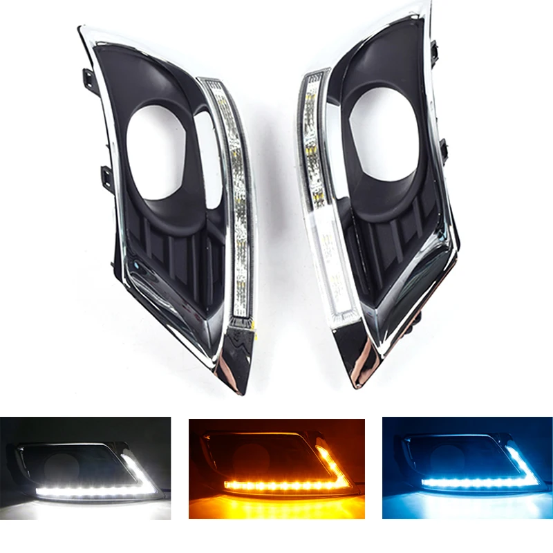 

2Pcs forToyota Camry DRL Daytime Running Light Daylight 12V 6000k Fog Head lamp lights with Turn Signal 2009-2011