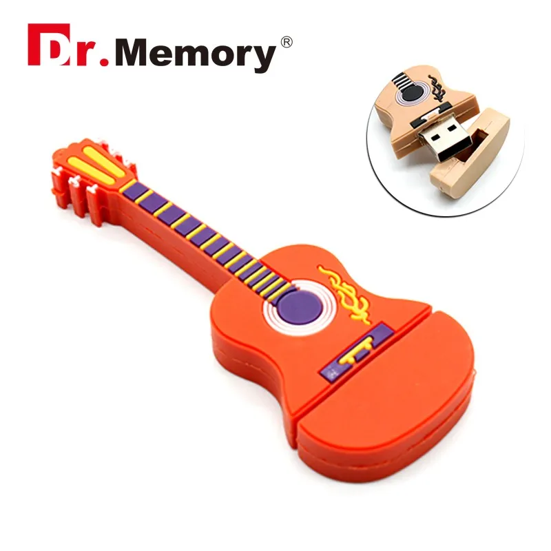 Dr. Memory Guitar USB флеш-накопитель мультяшный флеш-накопитель силиконовый USB накопитель 4G 8G 16G 32G USB 2,0 Флешка Рождественский подарок 4 цвета