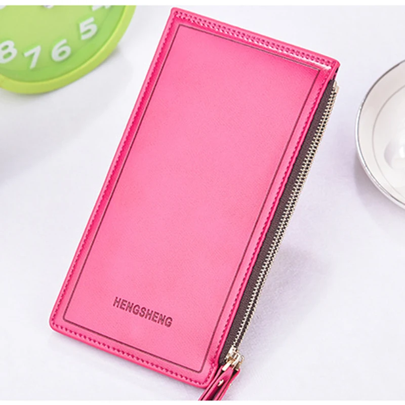 

Artmi Lady Leather Wallet Business Card Holder Hand Bag Zipper Change Bag Phone Cash Wallet with ID Window